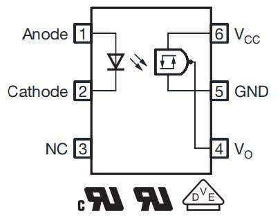 Schematic - Vishay High-Speed Schmitt Trigger Optocouplers
